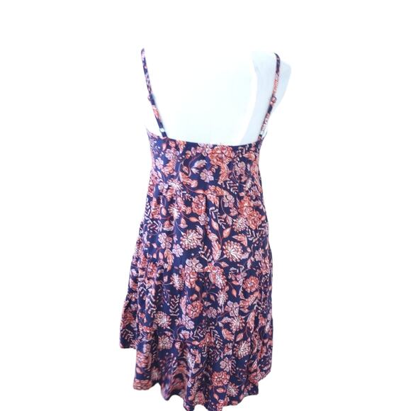 Old Navy Floral Sun Dress XS Navy Blue, Orange Casual Beach Dress - Picture 2 of 3